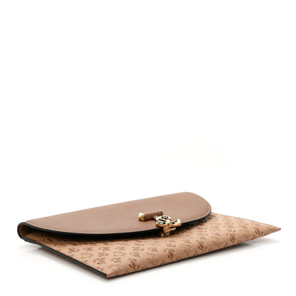 Jimmy Choo Calfskin JC Embossed Envelope Pouch Caramel 4 of 7