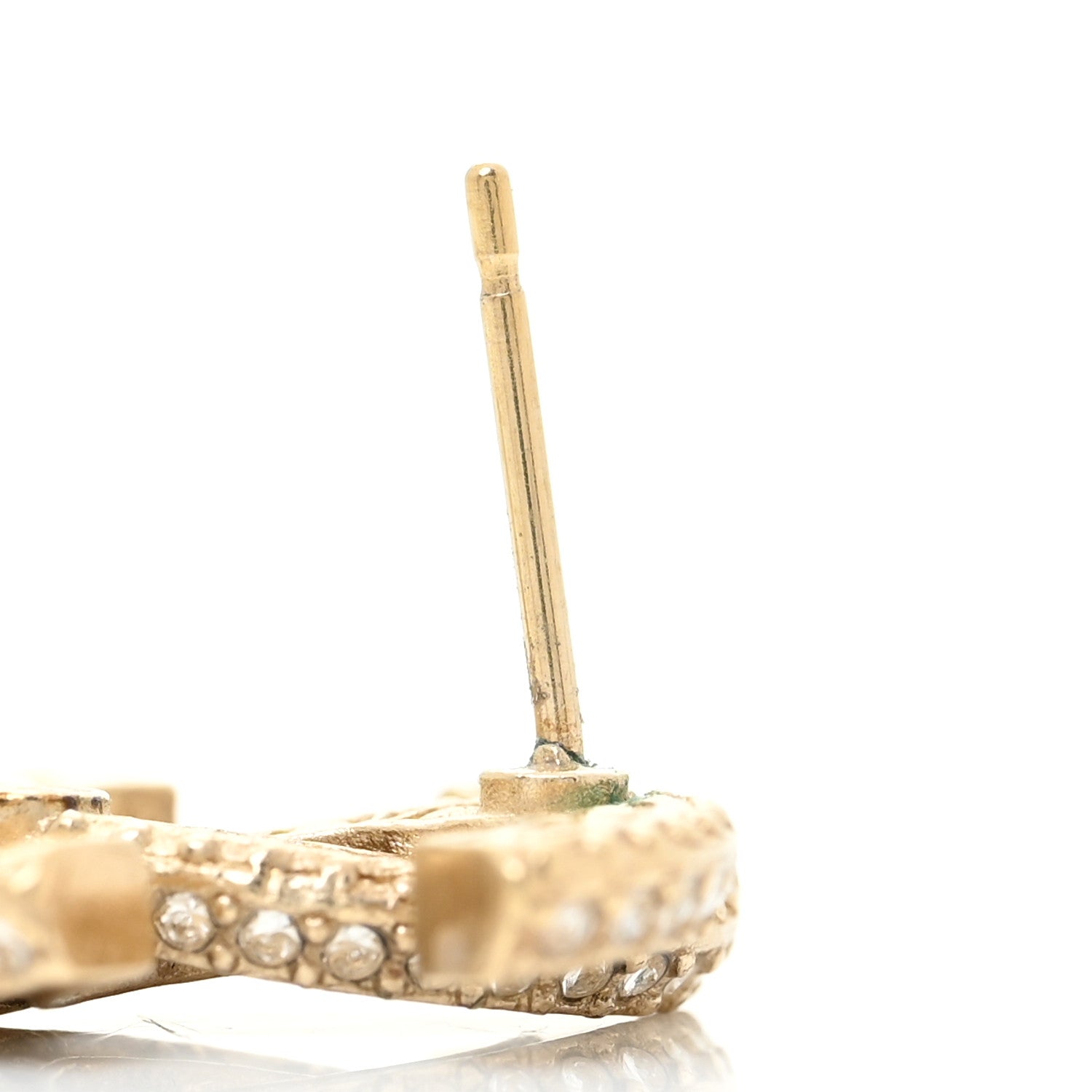 Chanel Crystal Pearl CC Drop Earrings Gold 6 of 7
