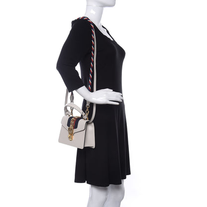 Gucci Calfskin Mini Sylvie Top Handle Bag White 2 of 8