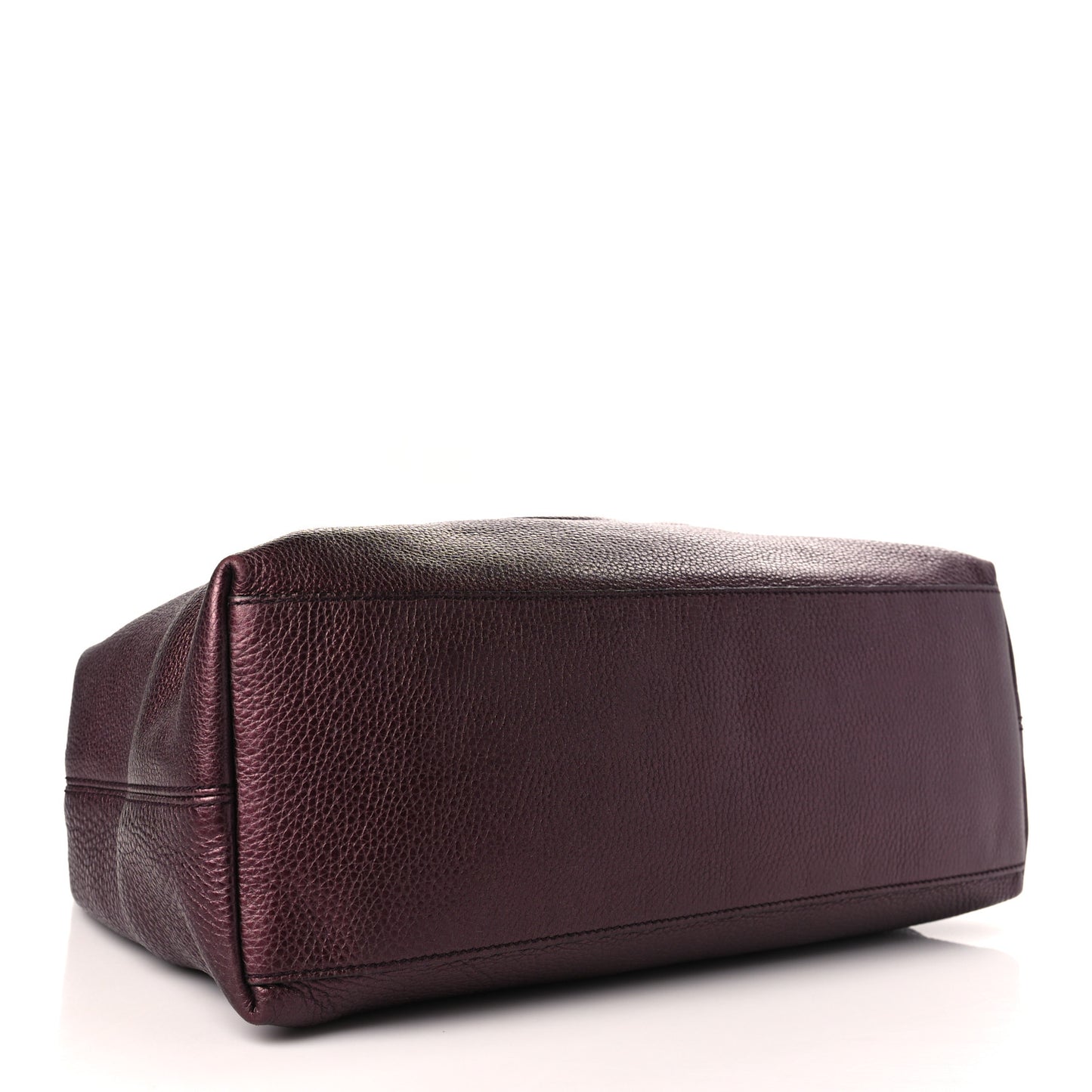 Metallic Cellarius Calfskin Medium Soho Chain Shoulder Bag Classic Burgundy