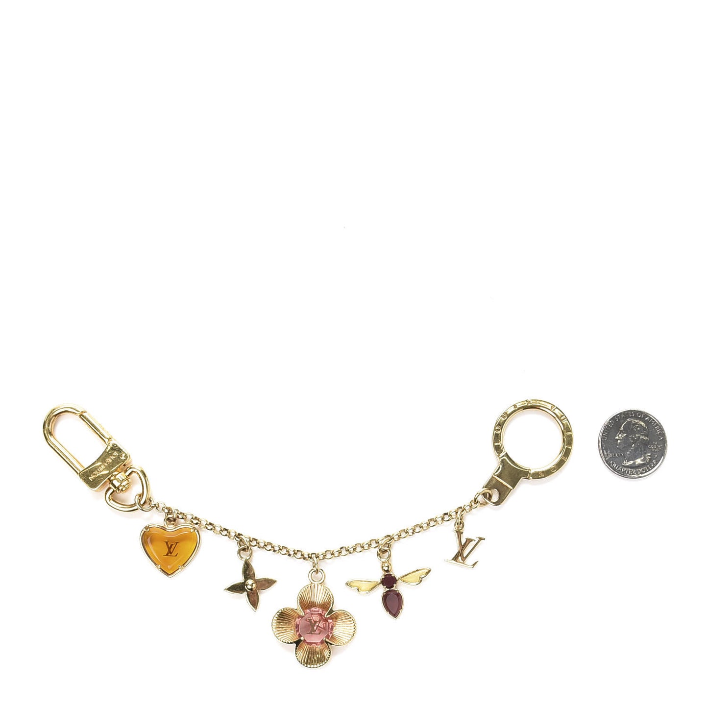 Bee Flower Chain Key Charm