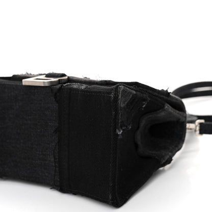 Balenciaga Denim Patchwork Small Hourglass Top Handle Bag Washed Black 9 of 9