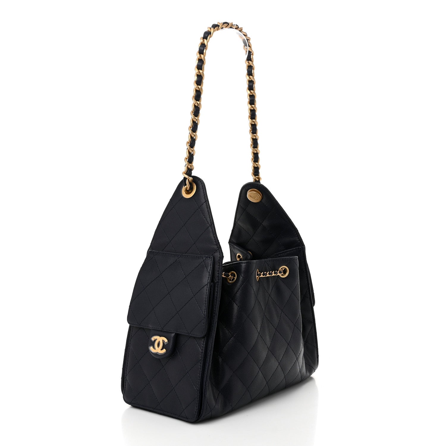 Chanel Caviar Quilted Small Chanel 25 Handbag Dark Navy 3 of 10