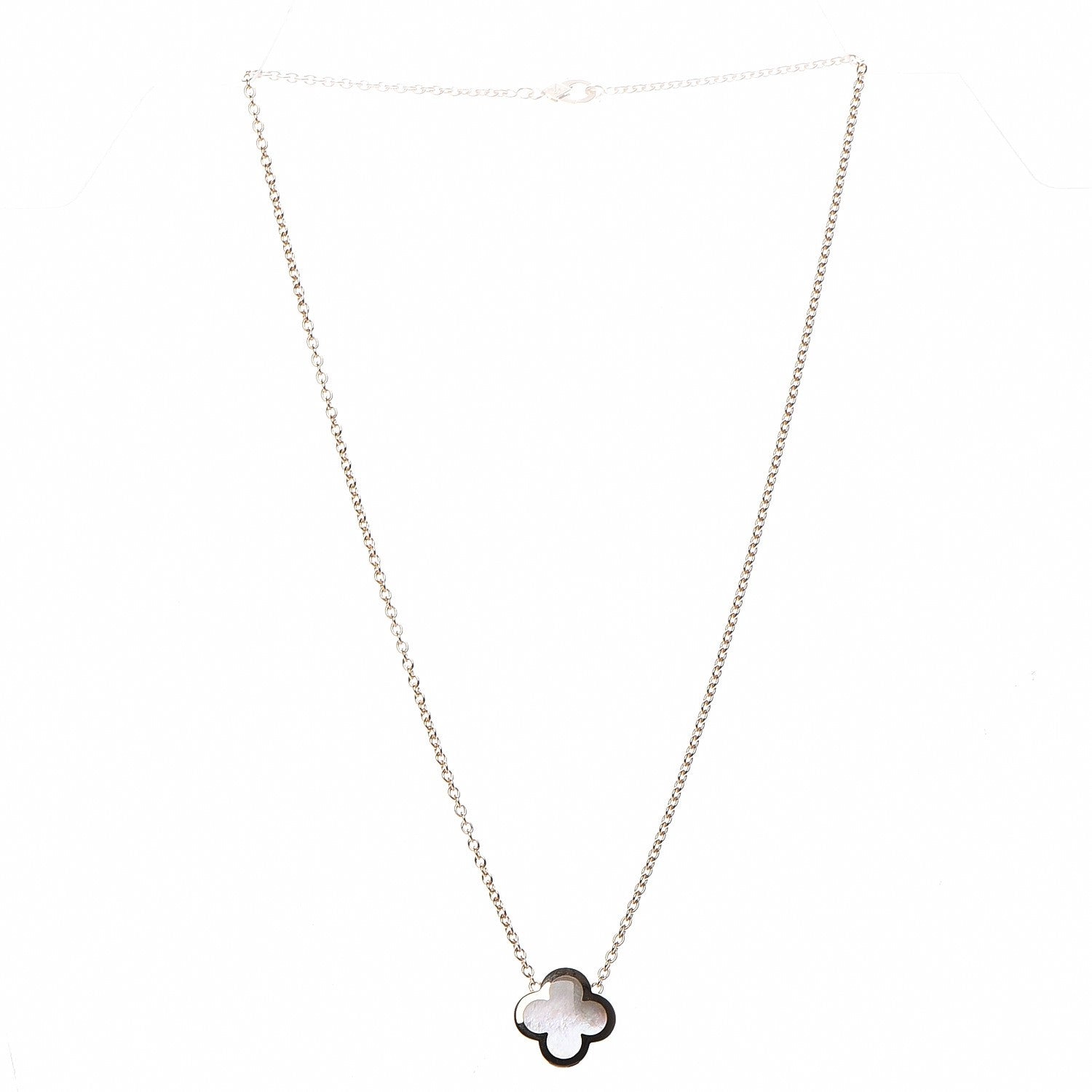 Van Cleef & Arpels 18K Yellow Gold Mother of Pearl Pure Alhambra Pendant Necklace 3 of 5