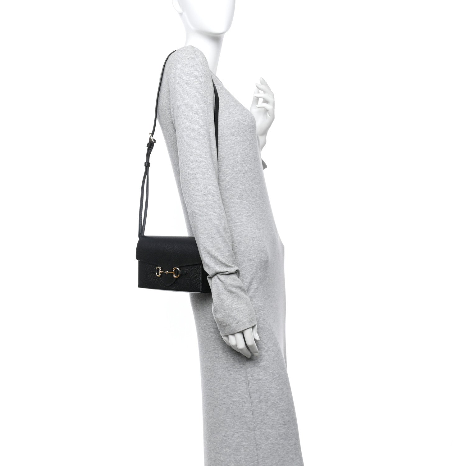 Gucci Calfskin Horsebit 1955 Shoulder Bag Black 2 of 11
