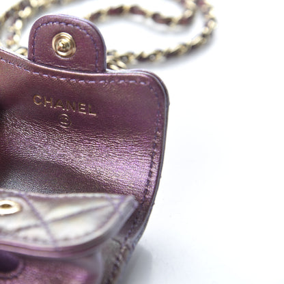 Chanel Iridescent Lambskin Quilted Airpods Pro Case Purple 8 of 10