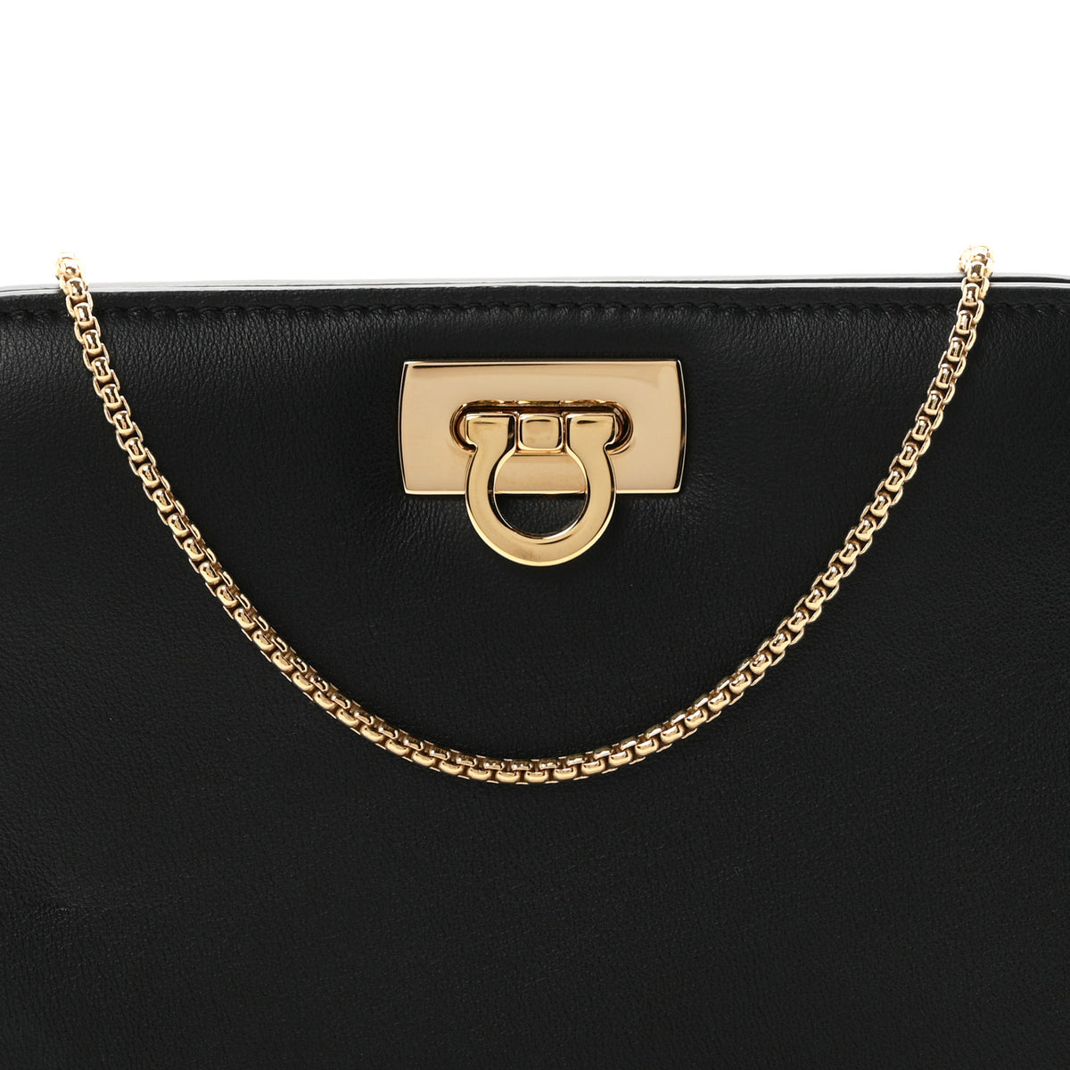 Salvatore Ferragamo Calfskin Diana Mini Clutch Black 8 of 10