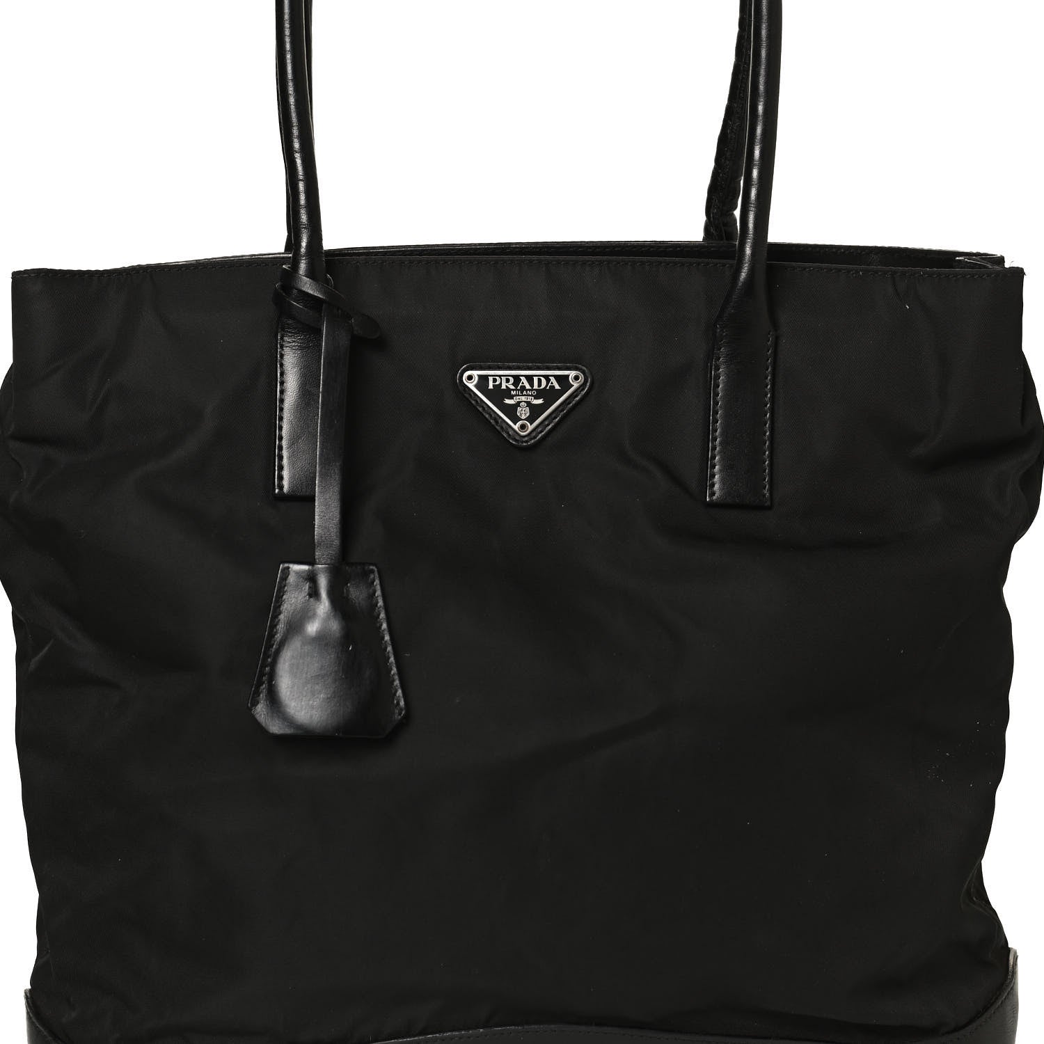 Prada Tessuto Nylon Soft Calf Tote Black 8 of 12