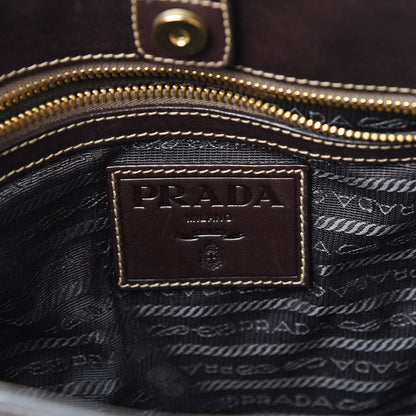 Prada Jacquard Logo Tote Brown 5 of 14