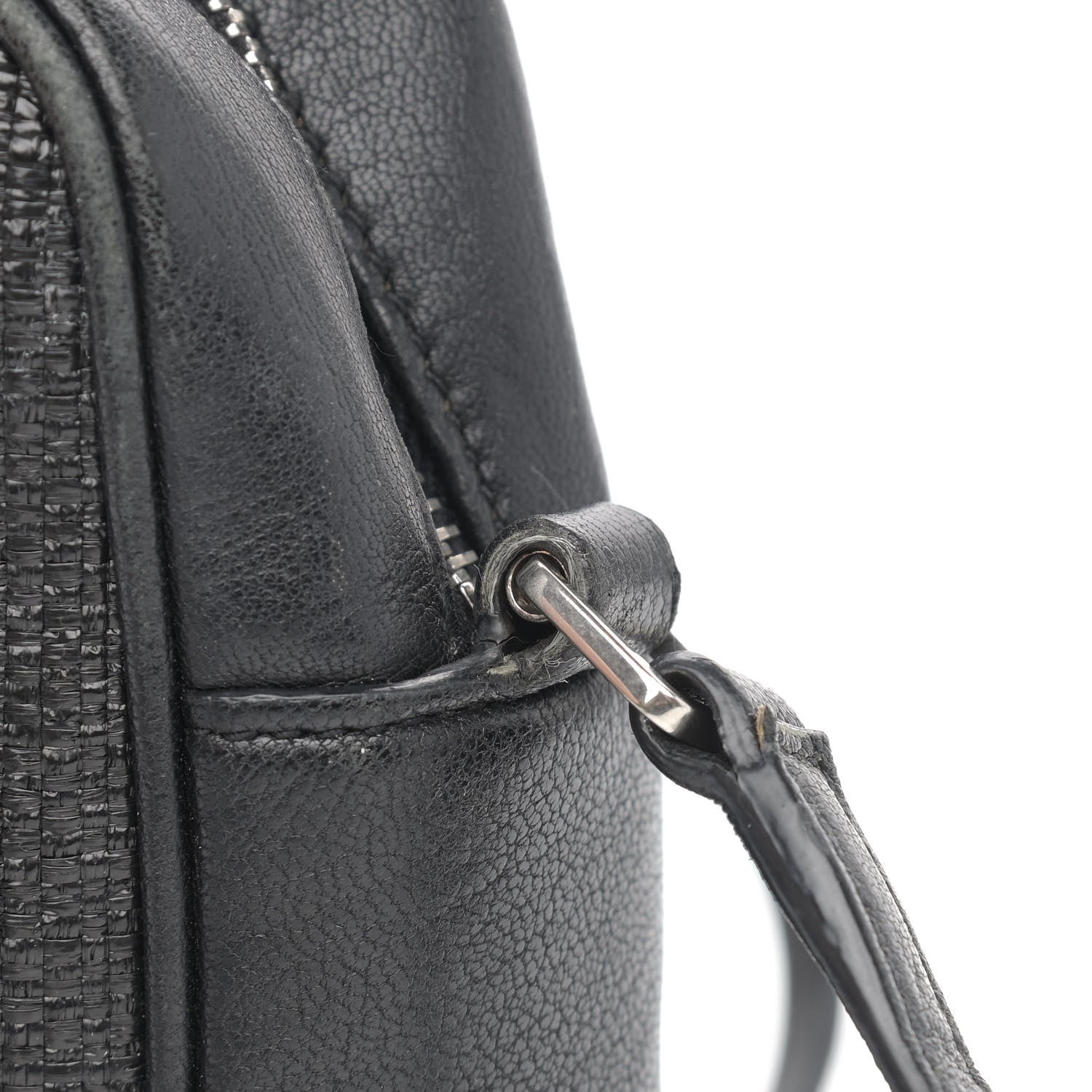 Saint Laurent Raffia Canvas Monogram Lou Camera Bag Black 10 of 11