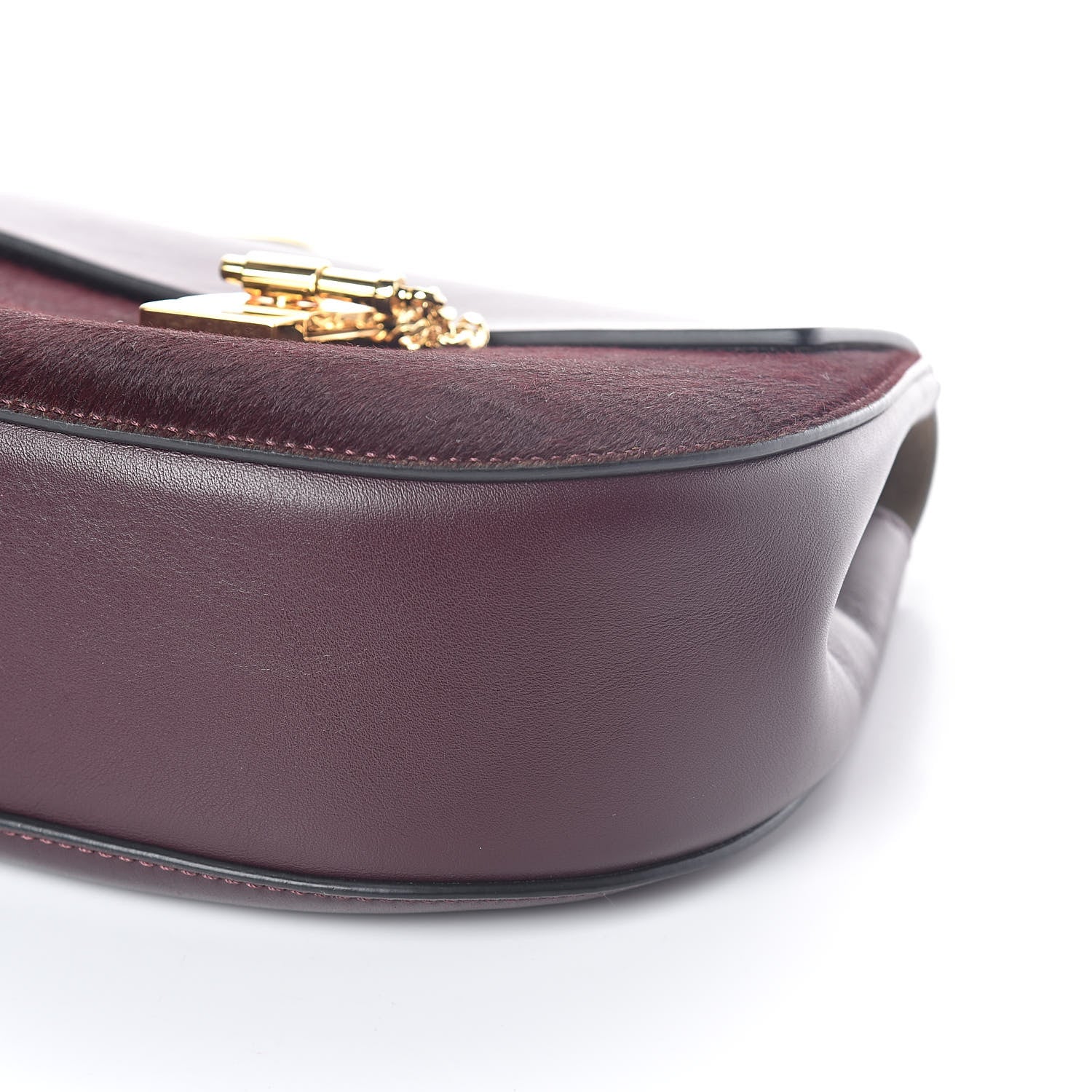 Chloe Calfskin Pony Hair Drew Shoulder Bag Sienna Red 9 of 9