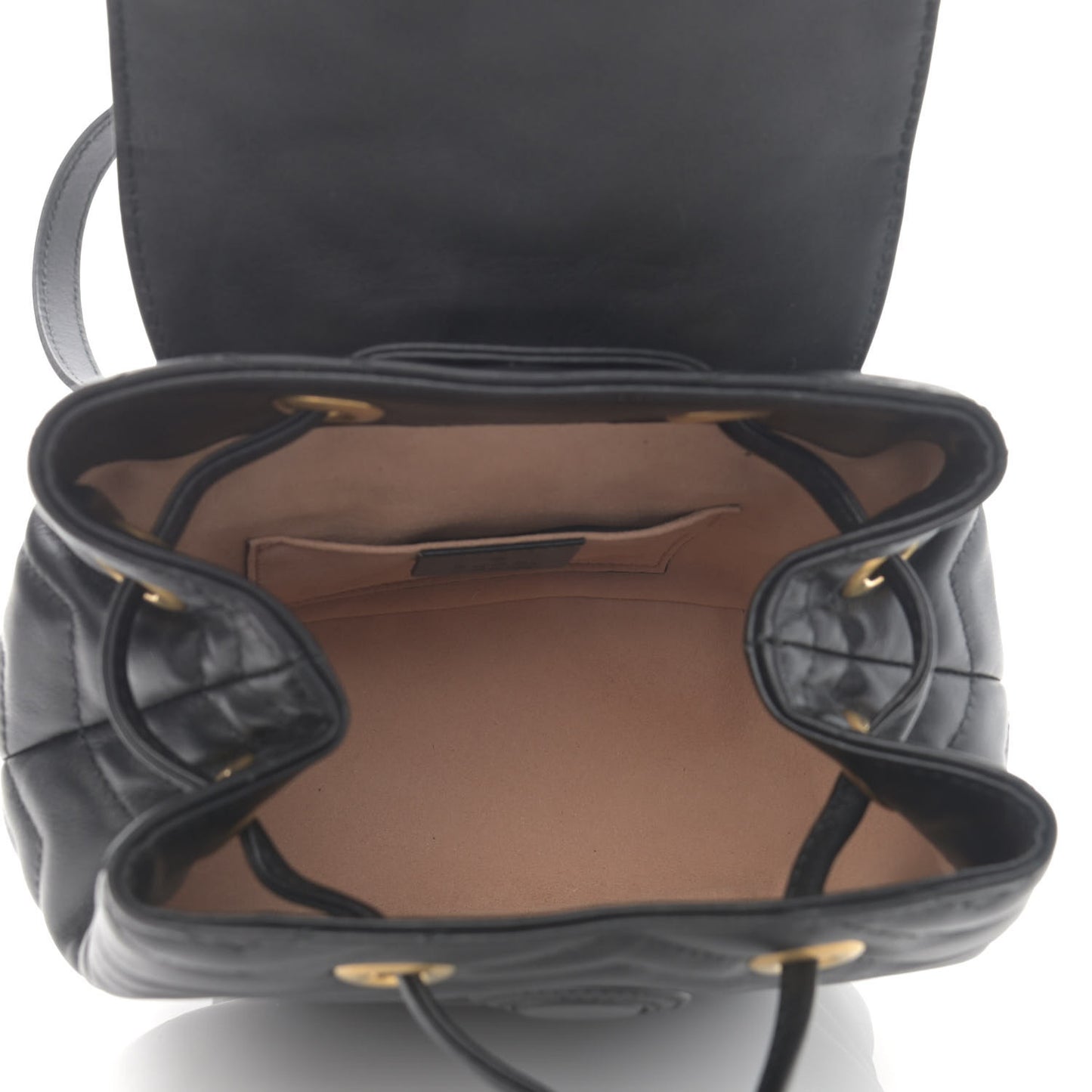 Calfskin Matelasse GG Marmont Flap Backpack Black