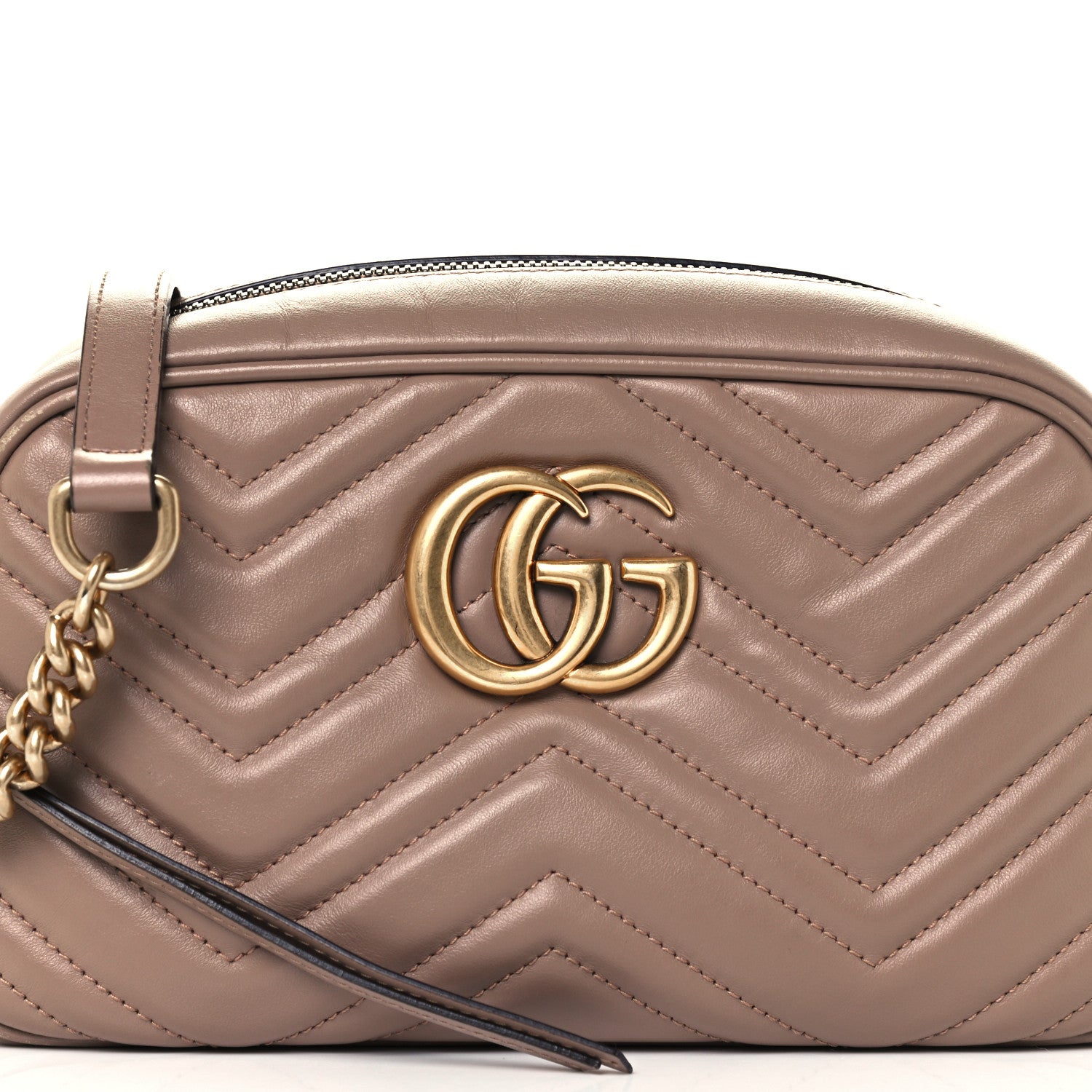 Gucci Calfskin Matelasse Small GG Marmont Chain Shoulder Bag Porcelain Rose 9 of 11