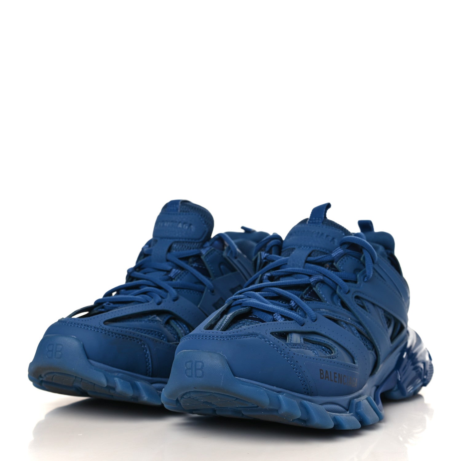Balenciaga Rubber Mesh Fabric Clear Sole Womens Track Sneakers 40 Dark Navy 3 of 7