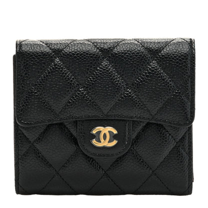 Chanel Caviar Quilted Compact Flap Wallet Black 1 of 8
