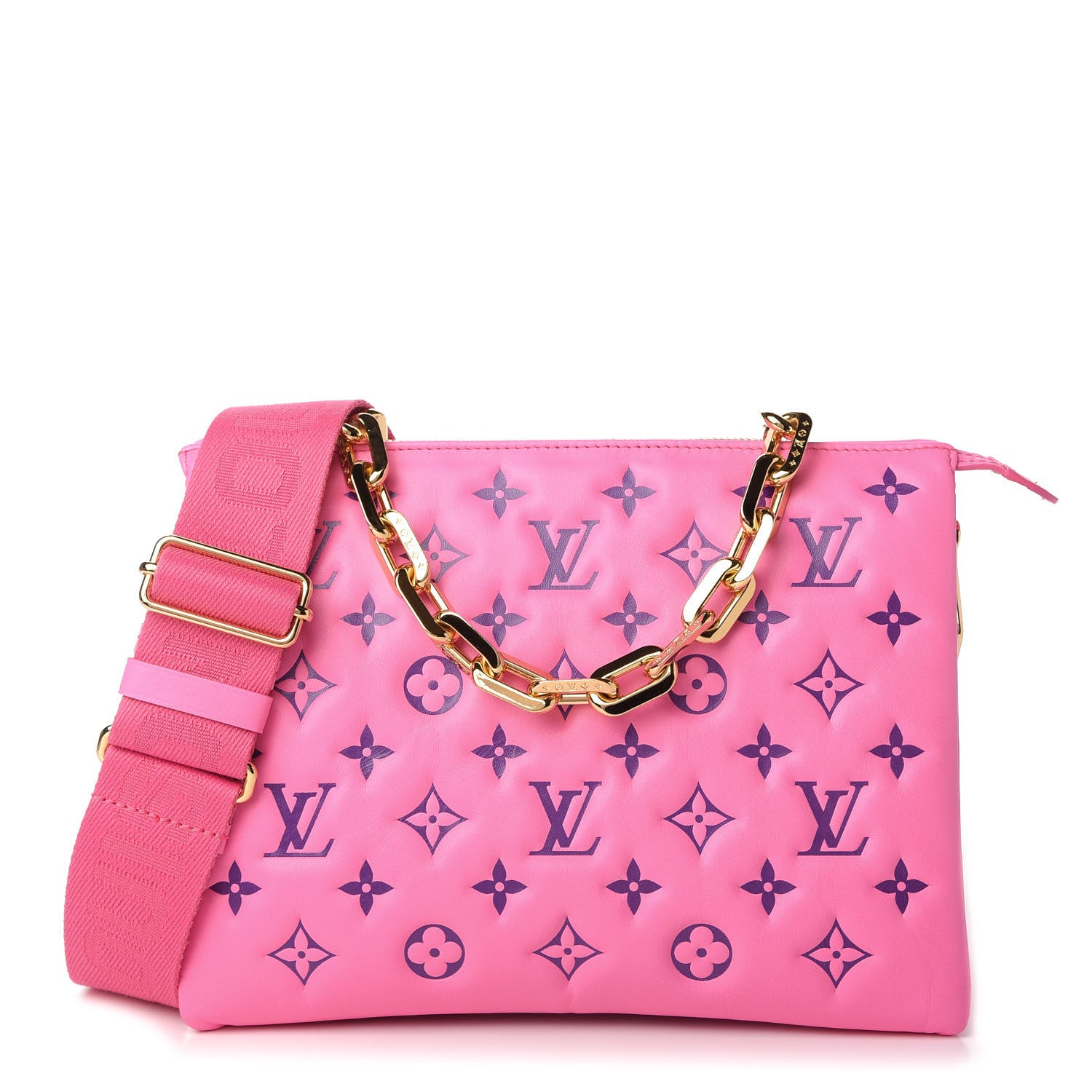 Louis Vuitton Lambskin Embossed Monogram Vuittamins Coussin PM Rose Violet 1 of 10