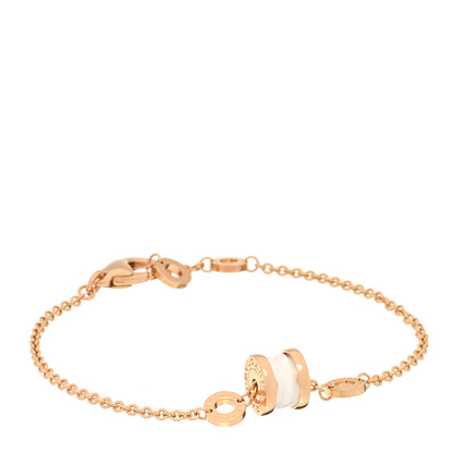 Bulgari 18K Rose Gold White Ceramic B.Zero1 Bracelet ML 1 of 3
