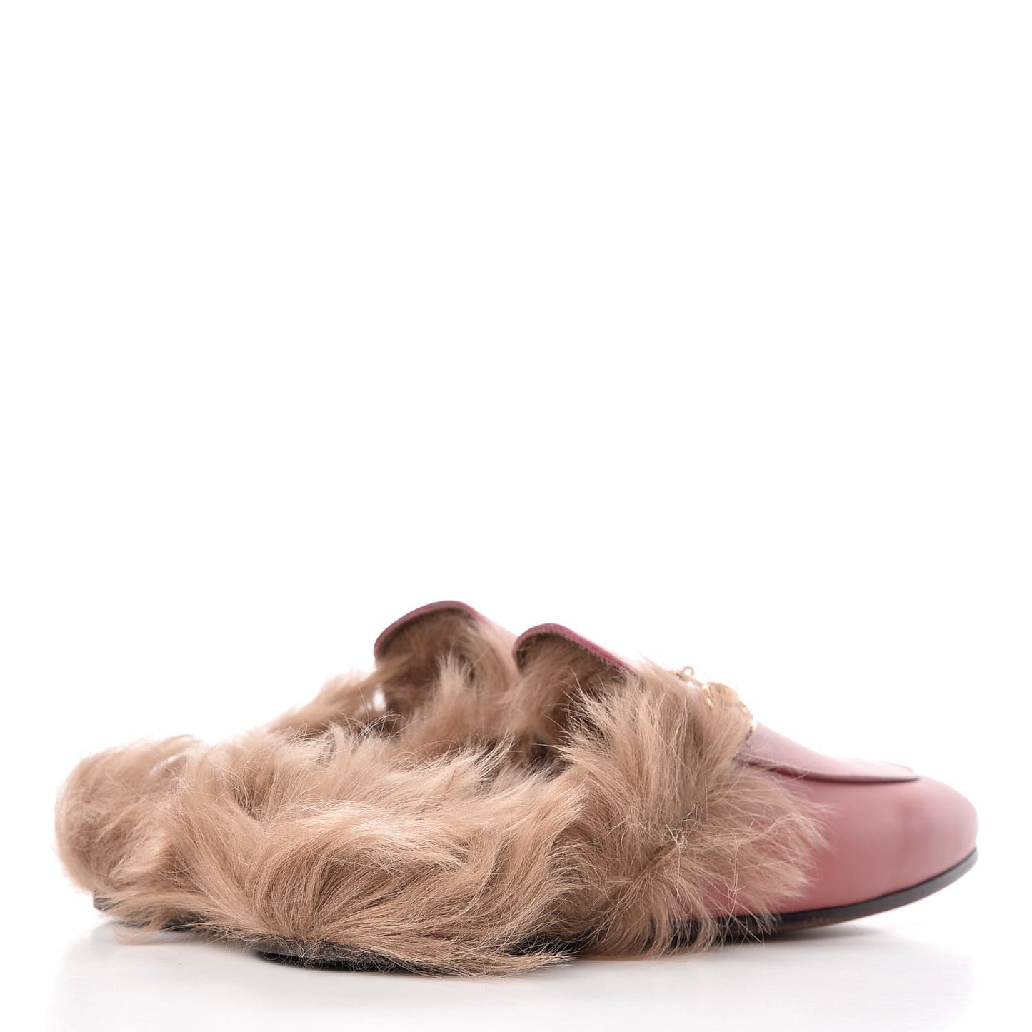 Calfskin Fur Womens Princetown Slippers 39 Lipstick Rose Natural