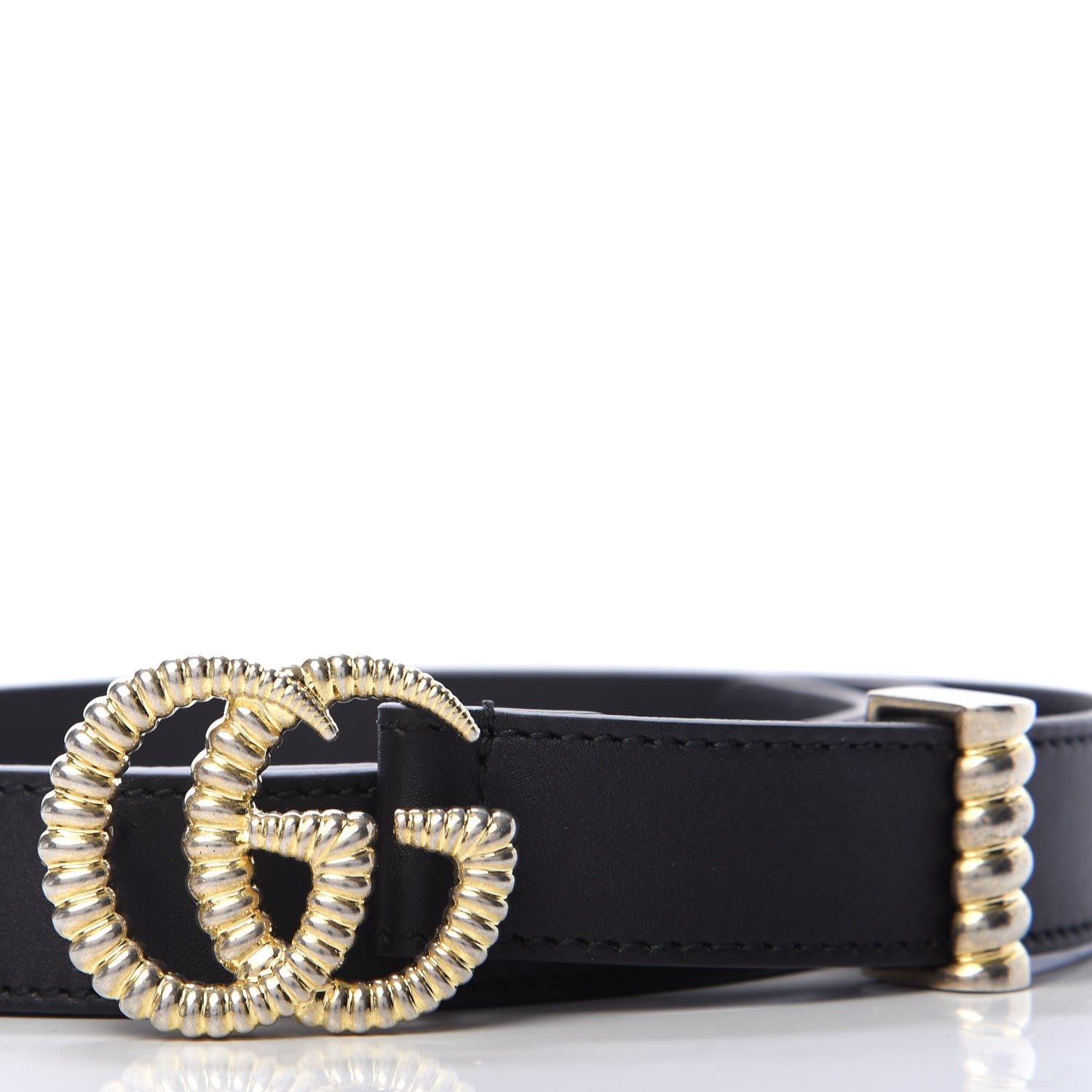 Gucci Moon Calfskin Torchon Double G 25mm Belt 100 40 Black 3 of 6