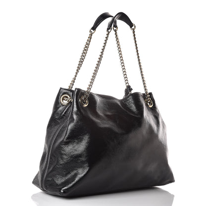Gucci Patent Medium Soho Chain Shoulder Bag Black 2 of 14