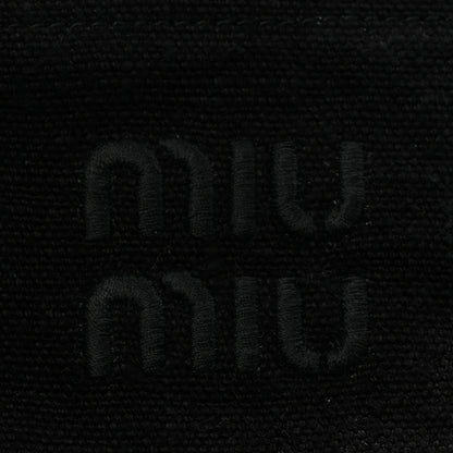 Miu Miu Raffia Crochet Woven Hobo Black Naturale 7 of 11