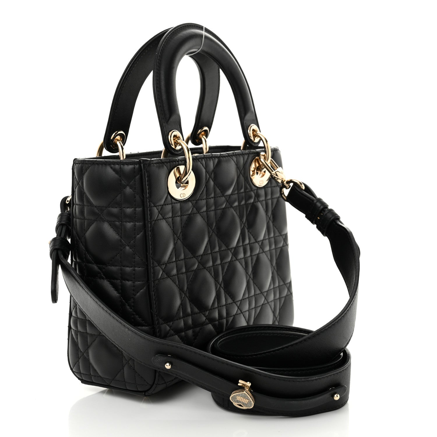 Christian Dior Lambskin Cannage Small My ABCDior Lady Dior Black 3 of 11