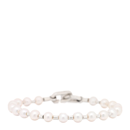 Tiffany Sterling Silver Pearl 5-6mm HardWear Bracelet 1 of 4