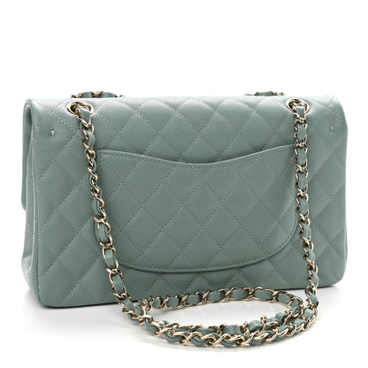 Chanel Caviar Quilted Medium Double Flap Green 2 of 9