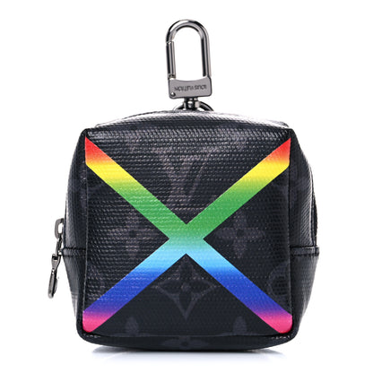 Louis Vuitton Monogram Eclipse Rainbow Box Pouch Bag Charm Key Ring 1 of 7