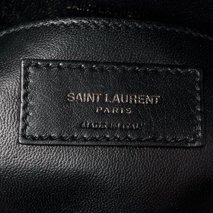 Saint Laurent Sheepskin Matelasse Chevron Monogram Medium College Bag Black 7 of 11