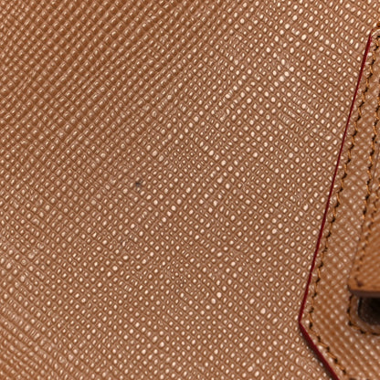 Prada Saffiano Cuir Small Double Bag Caramel Fuoco 12 of 13