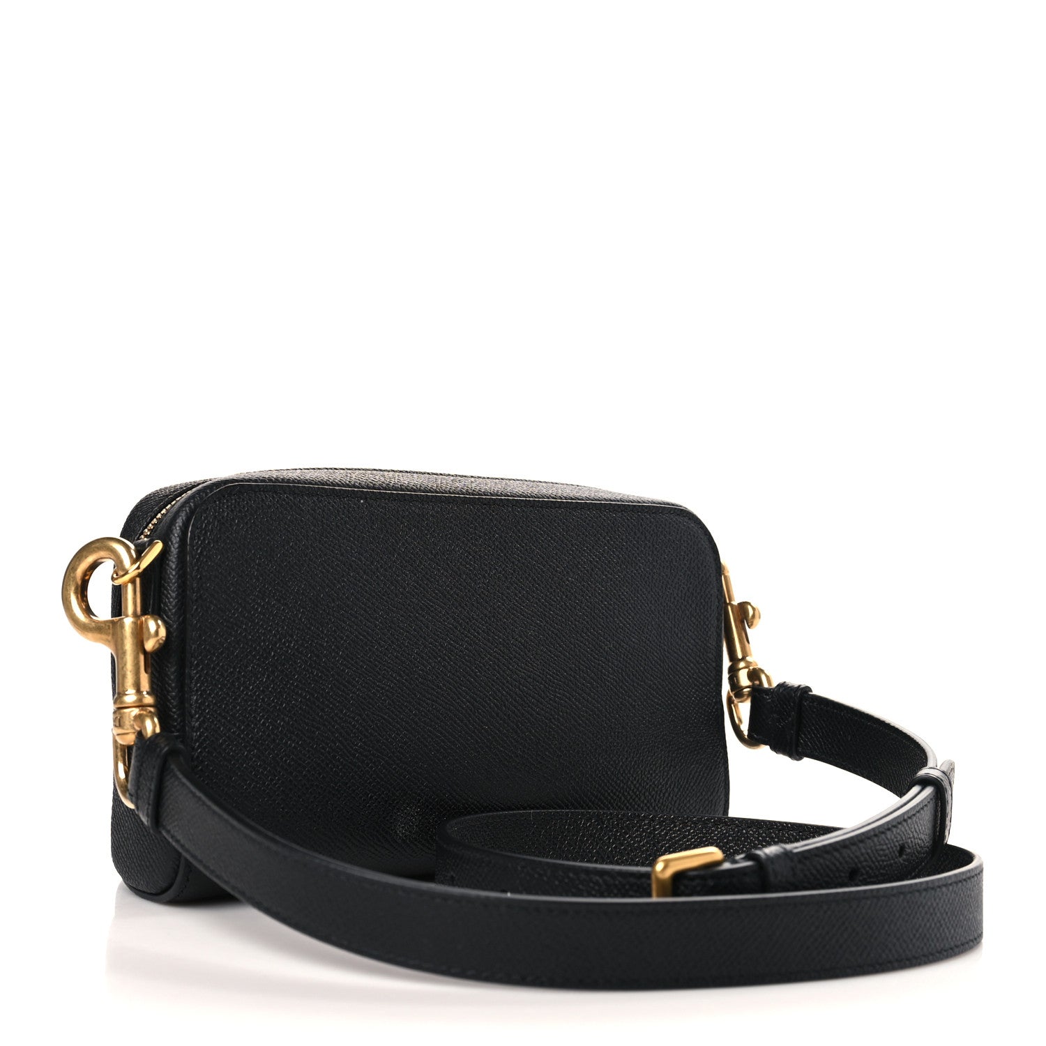 Christian Dior Grained Calfskin Caro Double Pouch Black 3 of 9