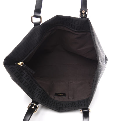Fendi Zucchino Large Charm Shopping Tote Black 4 of 11