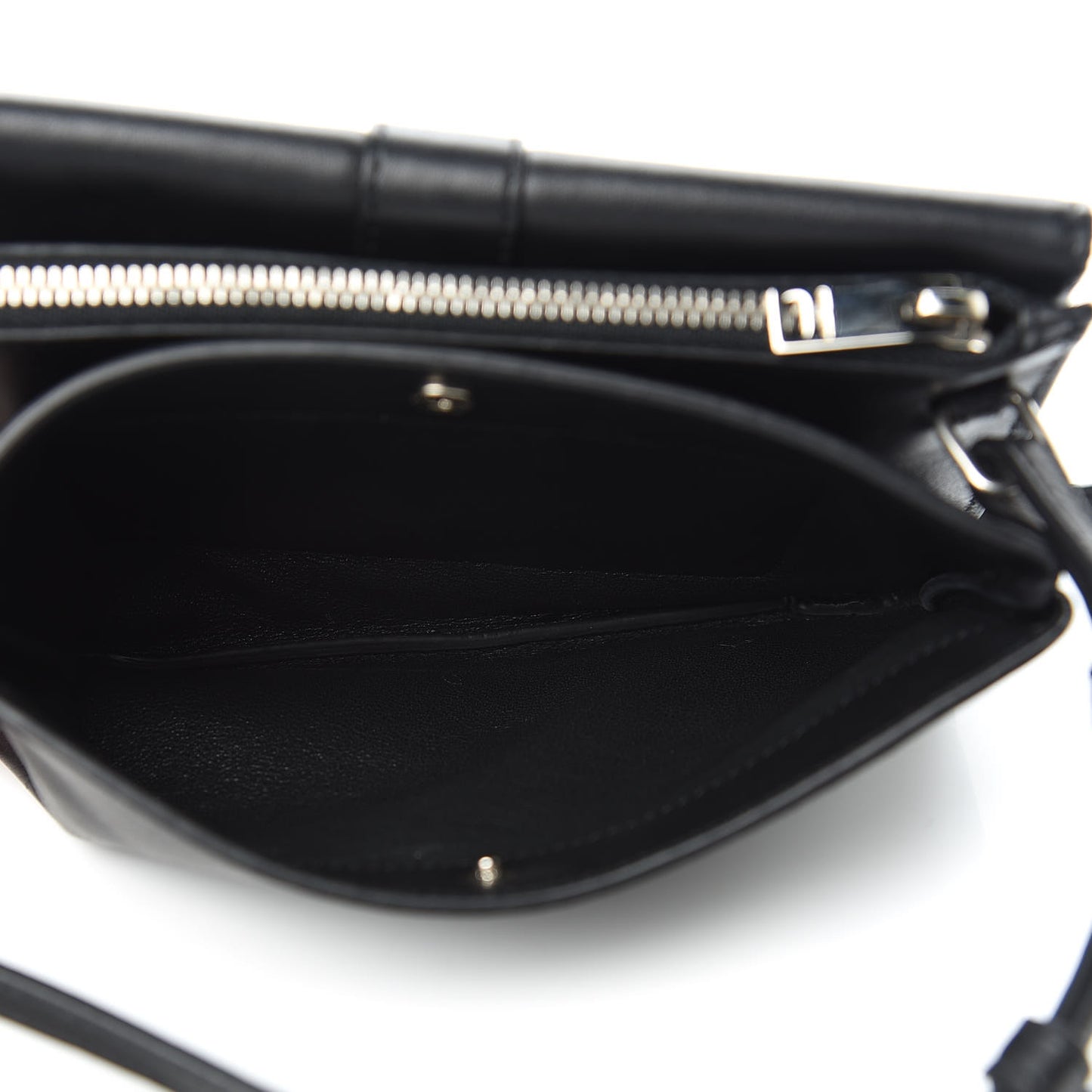 Calfskin Monogram Tri Pocket Crossbody Bag Black
