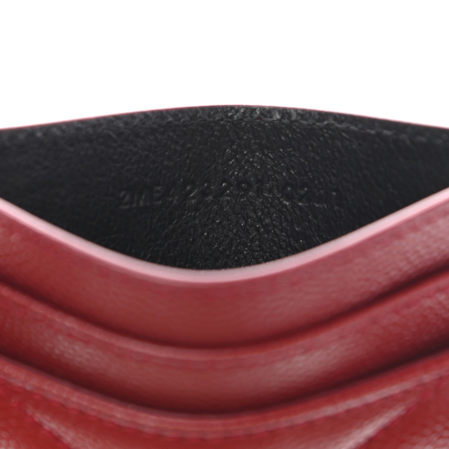 Grain De Poudre Matelasse Chevron Monogram Credit Card Case Opyum Red