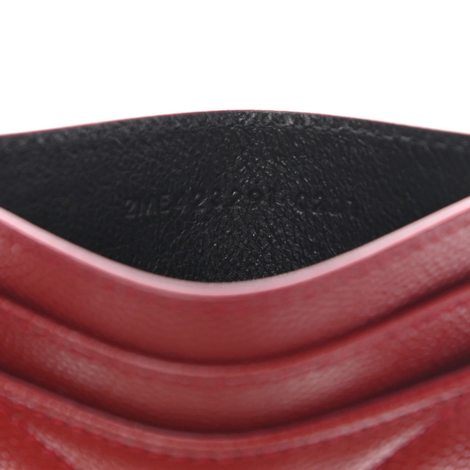 Saint Laurent Grain De Poudre Matelasse Chevron Monogram Credit Card Case Opyum Red 6 of 7