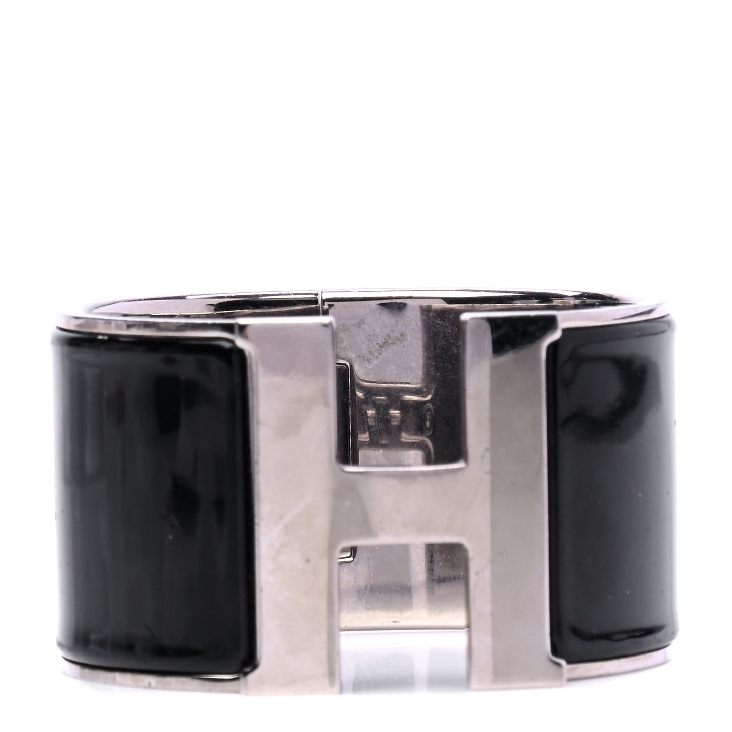 Enamel Extra Wide Clic Clac H Bracelet GM Black