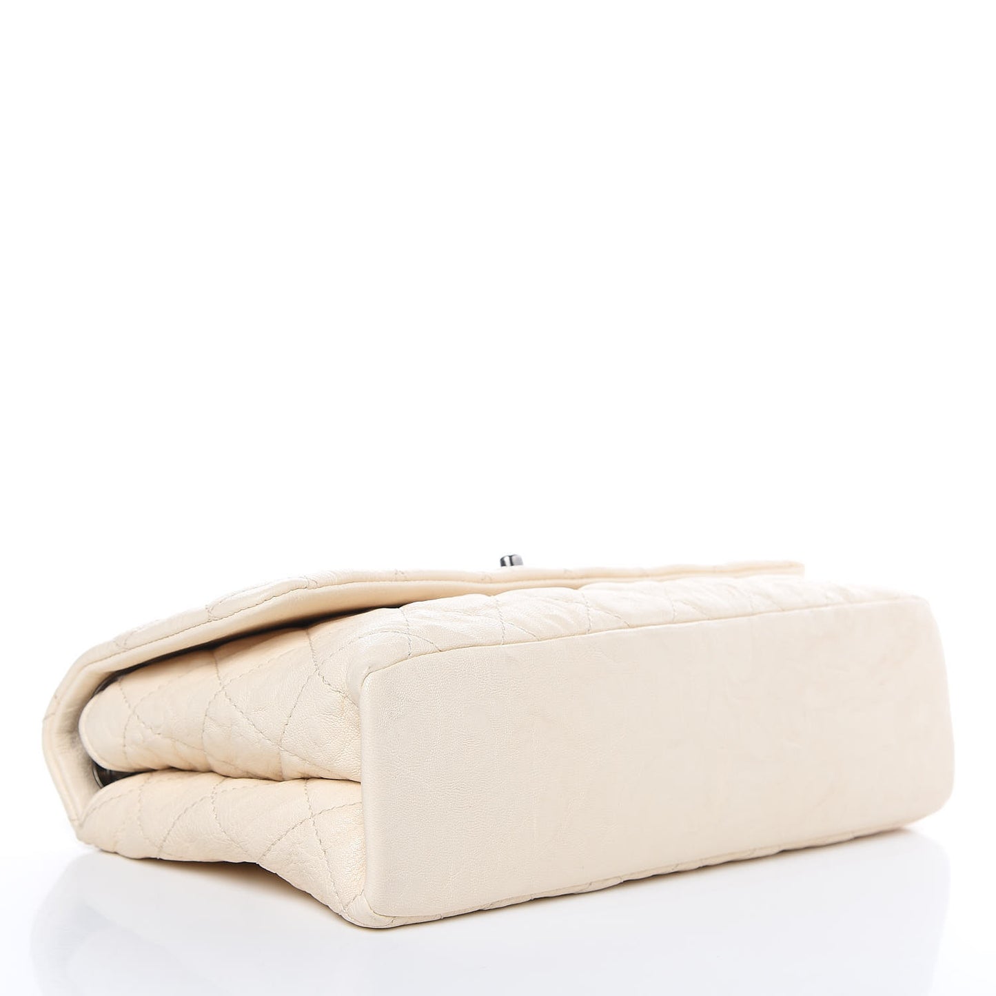 Goatskin Quilted Double Bag Flap White