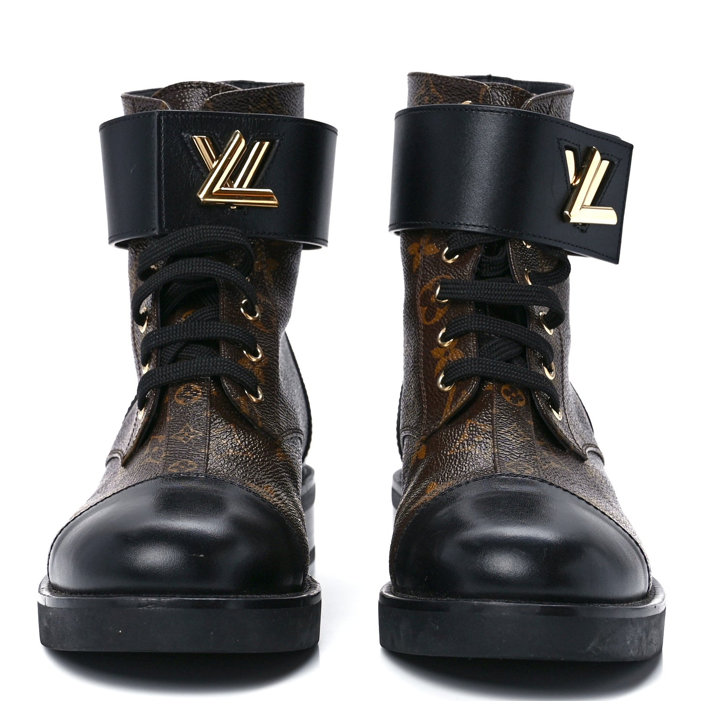 Calfskin Monogram Wonderland Flat Ranger Boots 39 Black