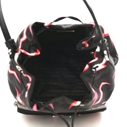 Prada X UNIVERSAL STUDIOS Tessuto Nylon Saffiano Thunder Frankenstein Mini Bucket Crossbody Bag Lacca 4 of 10