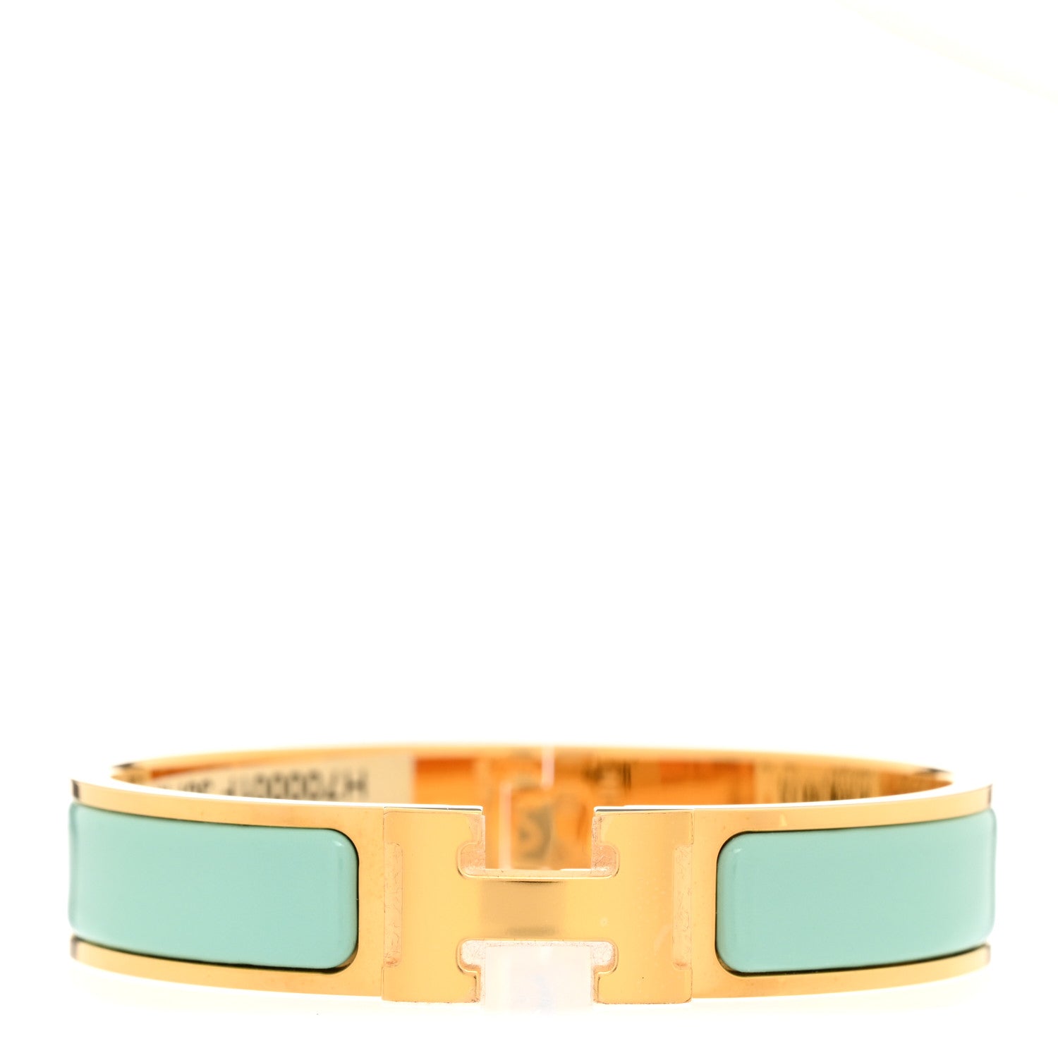 Hermes Enamel Narrow Clic Clac H Bracelet PM Aqua 1 of 5