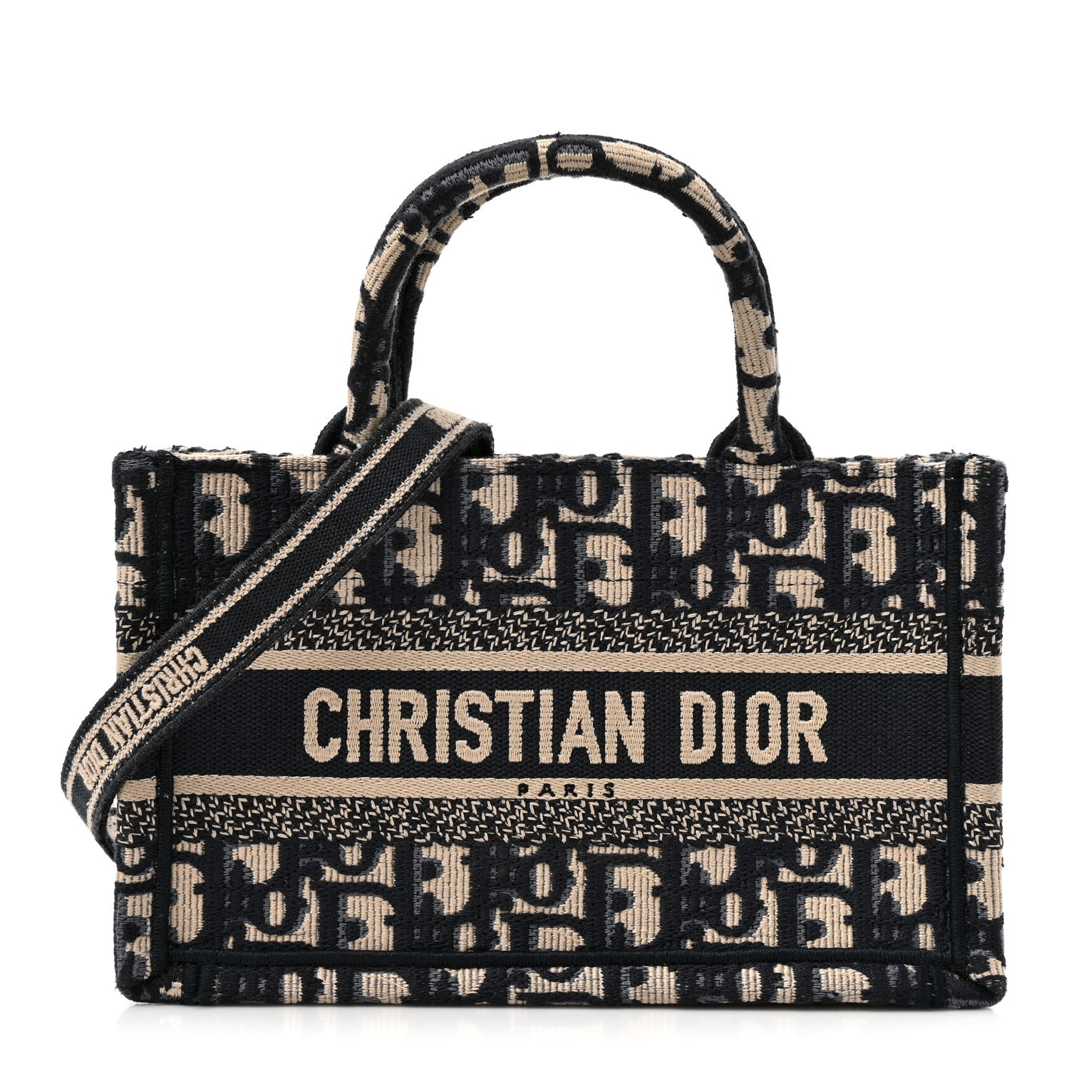 Christian Dior Oblique Mini Book Tote With Strap Blue Multicolor 1 of 11
