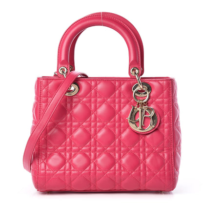 Christian Dior Lambskin Cannage Medium Lady Dior Pink 1 of 13
