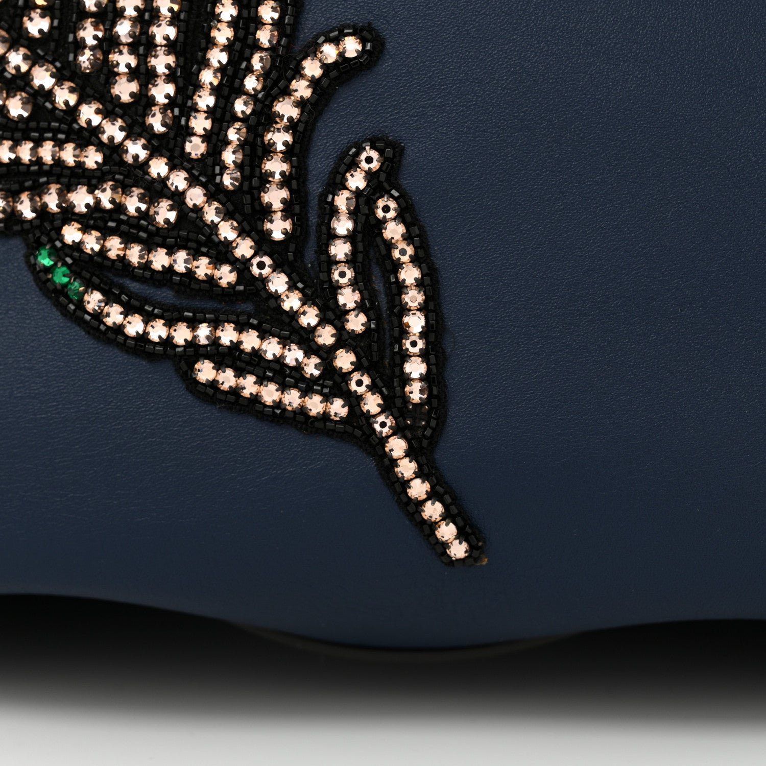 Gucci Calfskin Crystal Feather Embroidered Large Dionysus Hobo Dark Blue 12 of 14