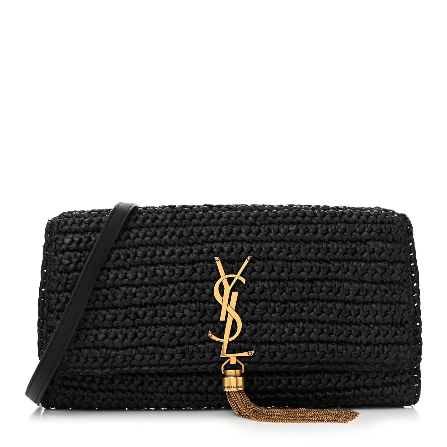 Raffia Monogram Tassel Kate 99 Black