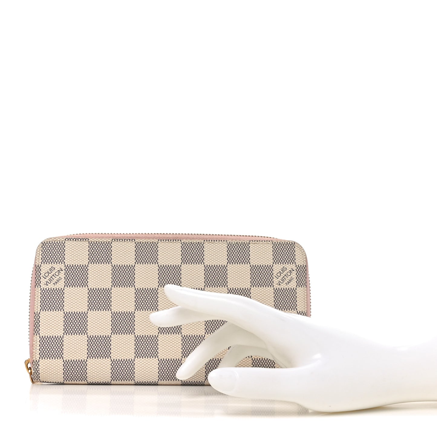 Damier Azur Zippy Wallet Rose Ballerine