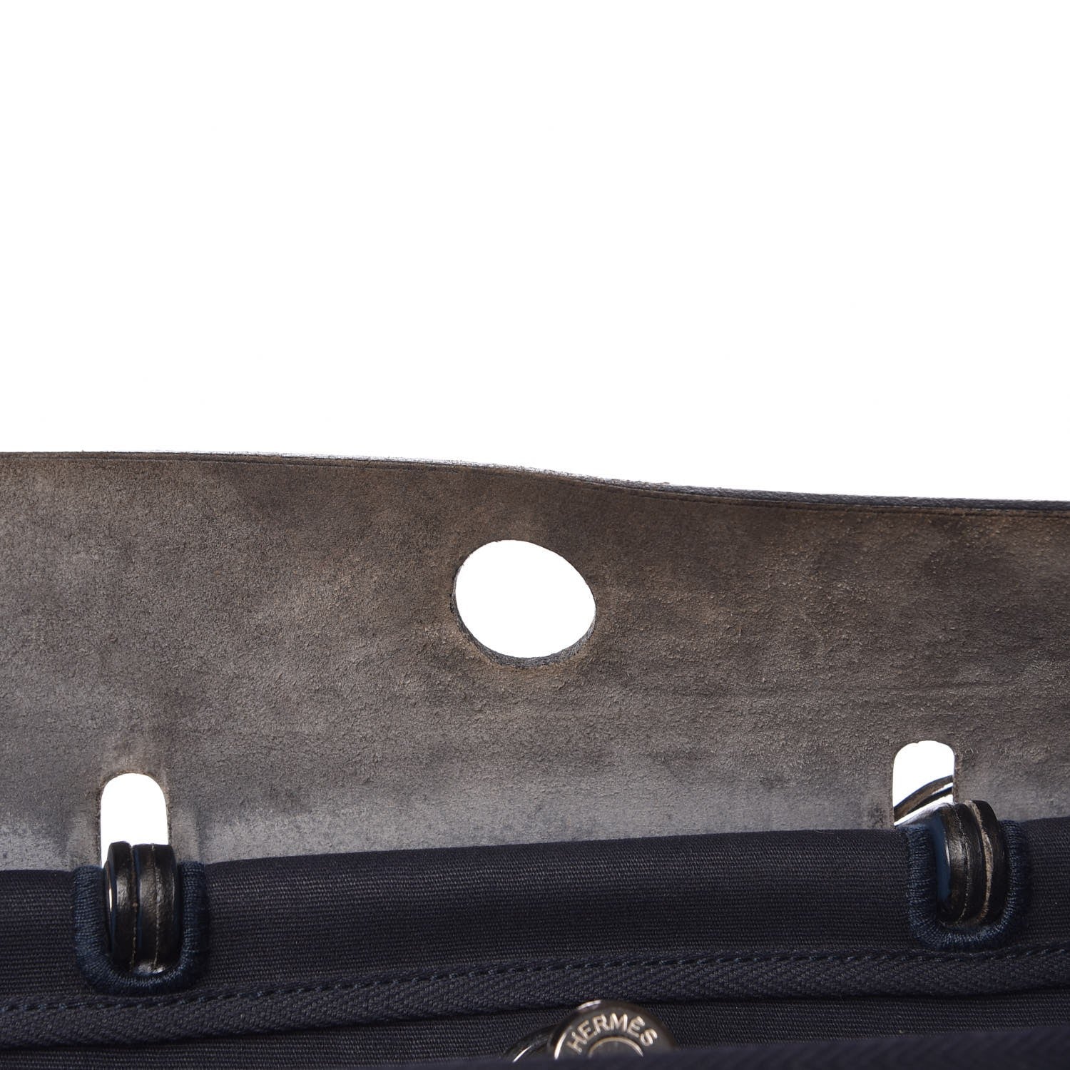 Hermes Toile Vache Calfskin Herbag PM 30 Navy Bleu Natural 13 of 25