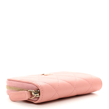 Chanel Lambskin Quilted Zip Around Coin Purse Light Pink 4 of 8