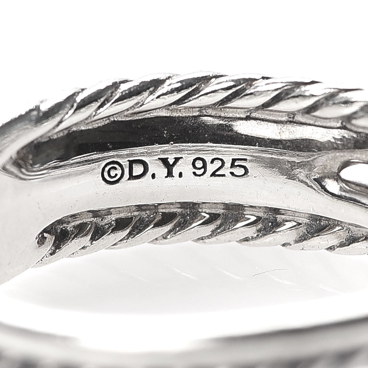 Sterling Silver Diamond X Crossover Ring 54 6.75