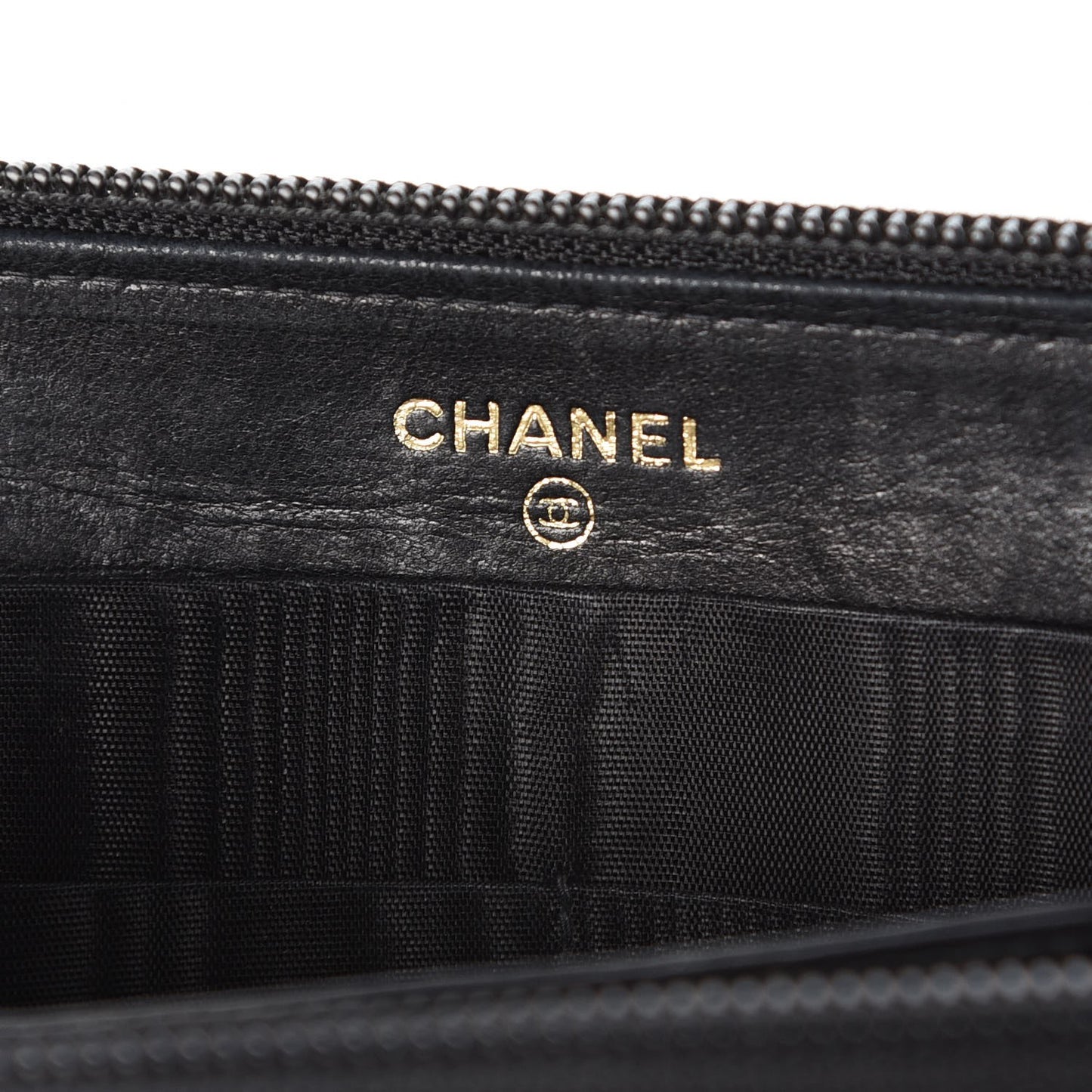 Caviar CC Timeless Large Zip Around Wallet Black